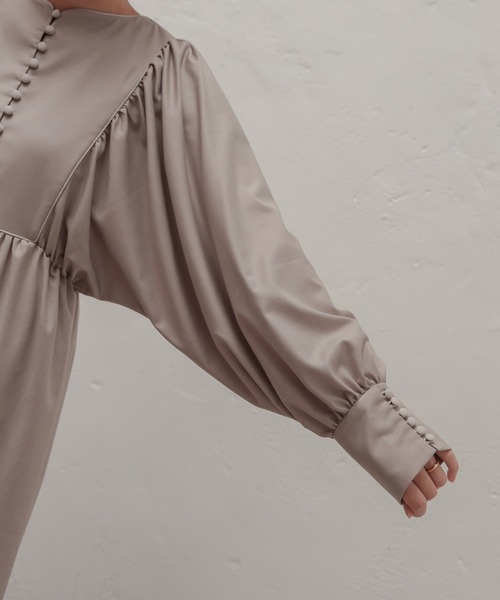 natural couture（ナチュラルクチュール）の「【大人ナチュ】前後2WAYボリュームスリーブワンピース（ワンピース・レディース・ベージュ/ブラウン/オフホワイト・FREE）」の21枚目の写真