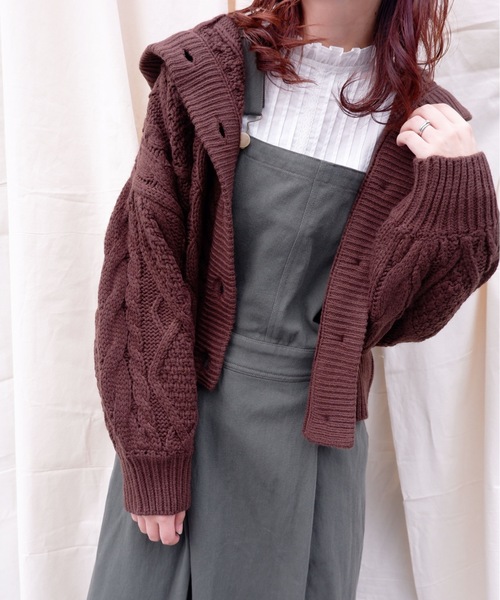 sakishimatokyo（サキシマトーキョー）の「【ZOZO限定】サキシマamp「フードツキケーブルアミニットカーディガン」（カーディガン/ボレロ・レディース・ブラック/ブラウン/オフホワイト/ピンク/モカ・FREE）」の19枚目の写真