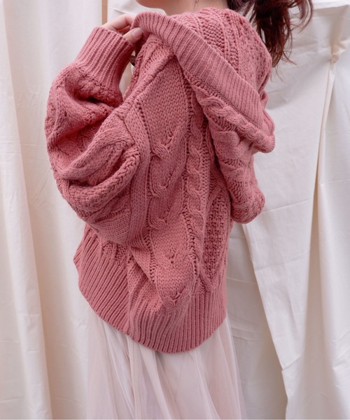 sakishimatokyo（サキシマトーキョー）の「【ZOZO限定】サキシマamp「フードツキケーブルアミニットカーディガン」（カーディガン/ボレロ・レディース・ブラック/ブラウン/オフホワイト/ピンク/モカ・FREE）」の20枚目の写真