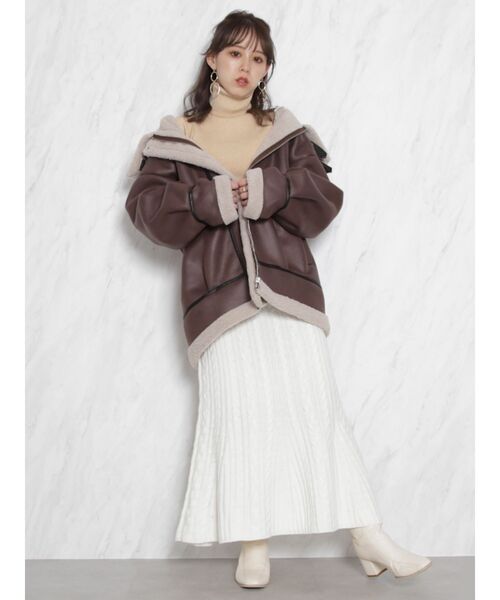 dazzlin（ダズリン）の「フロントタックタートルミットトップス（ニット/セーター・レディース・ブラック/ベージュ/ブラウン/グレー・FREE）」の8枚目の写真