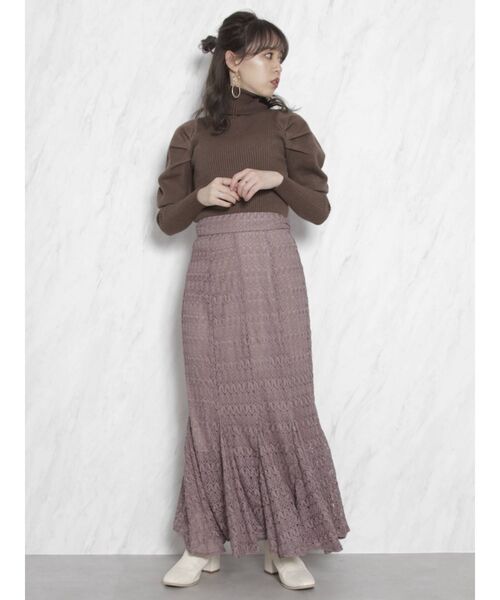 dazzlin（ダズリン）の「フロントタックタートルミットトップス（ニット/セーター・レディース・ブラック/ベージュ/ブラウン/グレー・FREE）」の13枚目の写真