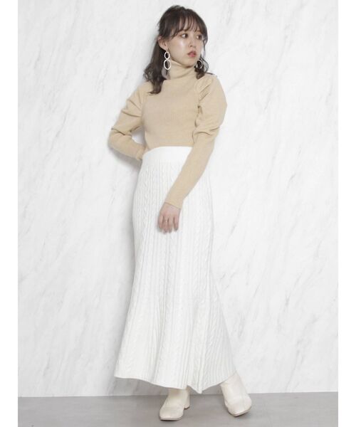 dazzlin（ダズリン）の「フロントタックタートルミットトップス（ニット/セーター・レディース・ブラック/ベージュ/ブラウン/グレー・FREE）」の14枚目の写真