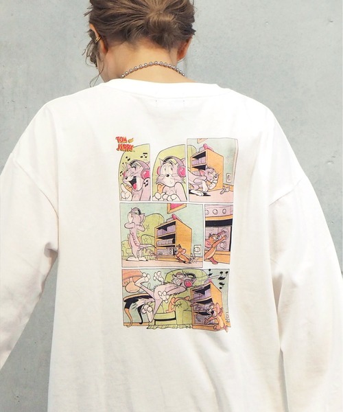 tiptop(ティップトップ)の「2021SS TOM & JERRY ロンT(Tシャツ/カットソー・レディース・ブラック/オフホワイト/ホワイト系その他/ブラック系その他/ホワイト系その他2/ブラック系その他2・FREE)」の7枚目の写真