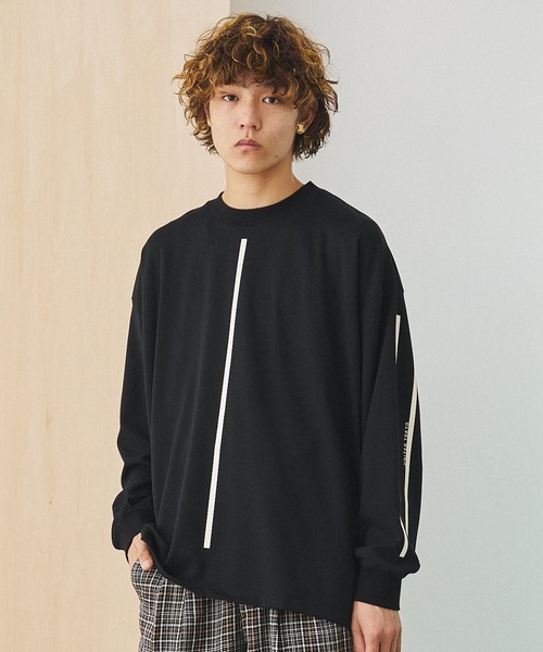 UNITED TOKYO（ユナイテッドトウキョウ）の「オーバーサイズラインプリントT（Tシャツ/カットソー・メンズ・オフホワイト/ブラック・FREE/0）」の9枚目の写真