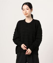 Sustainable atmos pink / 変形ボーダーバックコクーンニット