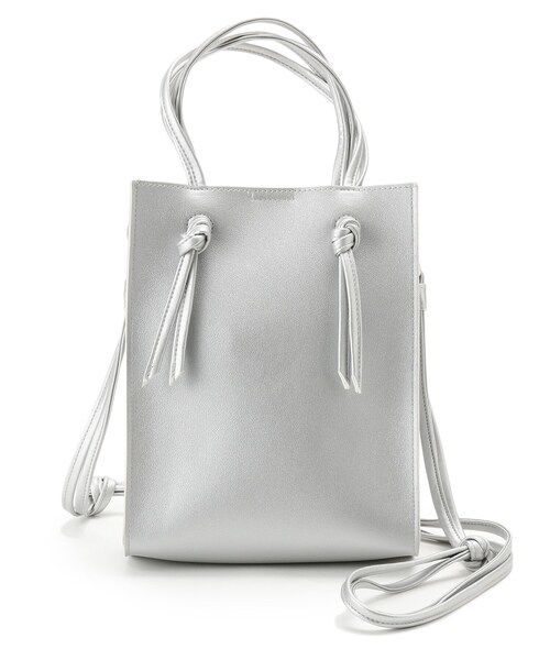 pink adobe(ピンクアドベ)の「◆【2WAY】ノットスクエアショルダー(ショルダーバッグ・レディース・アイボリー/シルバー/ブラック/ベージュ・00)」の4枚目の写真