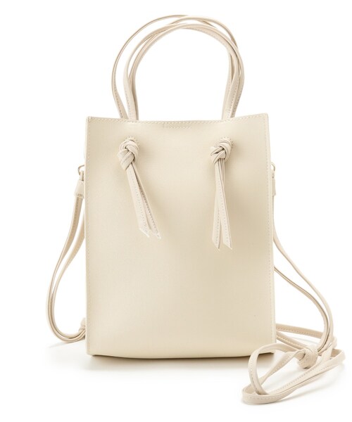 pink adobe(ピンクアドベ)の「◆【2WAY】ノットスクエアショルダー(ショルダーバッグ・レディース・アイボリー/シルバー/ブラック/ベージュ・00)」の1枚目の写真