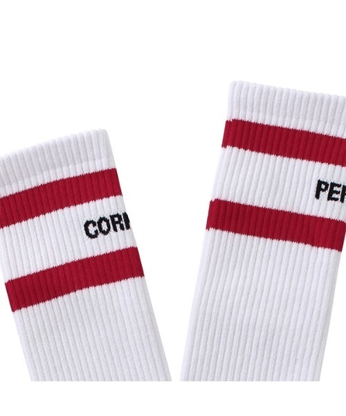 PERFECTCORNER（パーフェクトコーナー）の「【PERFECTCORNER 】レフトライト ハイソックス(FILE) / PERFECT CORNER LEFT RIGHT HIGH SOCKS(FILE)（ソックス/靴下・レディース・グレー/ホワイト×レッド/ホワイト×ブラック/ブラック×パープル/ブラック×レッド・FREE）」の7枚目の写真