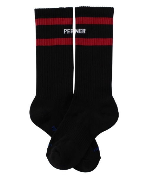 PERFECTCORNER（パーフェクトコーナー）の「【PERFECTCORNER 】レフトライト ハイソックス(FILE) / PERFECT CORNER LEFT RIGHT HIGH SOCKS(FILE)（ソックス/靴下・レディース・グレー/ホワイト×レッド/ホワイト×ブラック/ブラック×パープル/ブラック×レッド・FREE）」の15枚目の写真