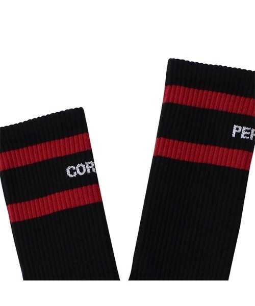PERFECTCORNER（パーフェクトコーナー）の「【PERFECTCORNER 】レフトライト ハイソックス(FILE) / PERFECT CORNER LEFT RIGHT HIGH SOCKS(FILE)（ソックス/靴下・レディース・グレー/ホワイト×レッド/ホワイト×ブラック/ブラック×パープル/ブラック×レッド・FREE）」の16枚目の写真