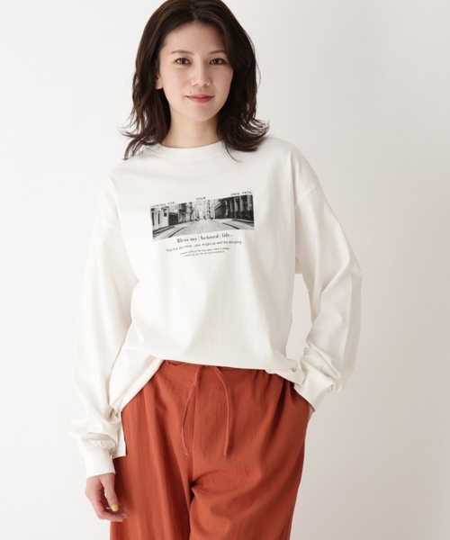 SHOO・LA・RUE(シューラルー)の「◆【USAコットン】プリントアソートロンT(Tシャツ/カットソー・レディース・ブラック/アイボリー/ホワイト系その他/オリーブ系/ホワイト系その他2/ブルー系1・02/03/04)」の3枚目の写真