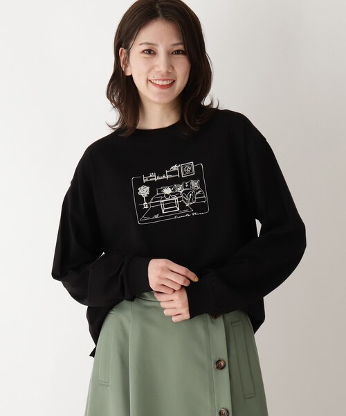 SHOO・LA・RUE(シューラルー)の「◆【USAコットン】プリントアソートロンT(Tシャツ/カットソー・レディース・ブラック/アイボリー/ホワイト系その他/オリーブ系/ホワイト系その他2/ブルー系1・02/03/04)」の5枚目の写真
