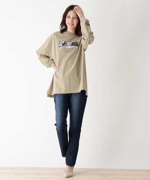 SHOO・LA・RUE(シューラルー)の「◆【USAコットン】プリントアソートロンT(Tシャツ/カットソー・レディース・ブラック/アイボリー/ホワイト系その他/オリーブ系/ホワイト系その他2/ブルー系1・02/03/04)」の12枚目の写真