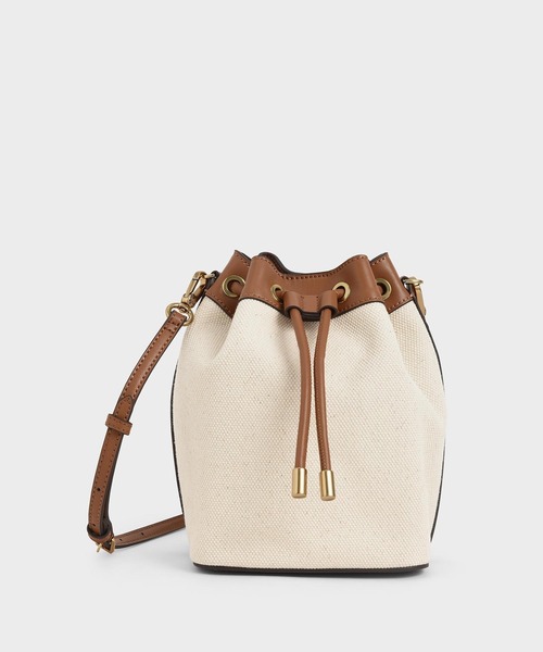 CHARLES & KEITH(チャールズ & キース)の「キャンバス ドロウストリングバケツバッグ / Canvas Drawstring Bucket Bag(ショルダーバッグ)」|マルチ