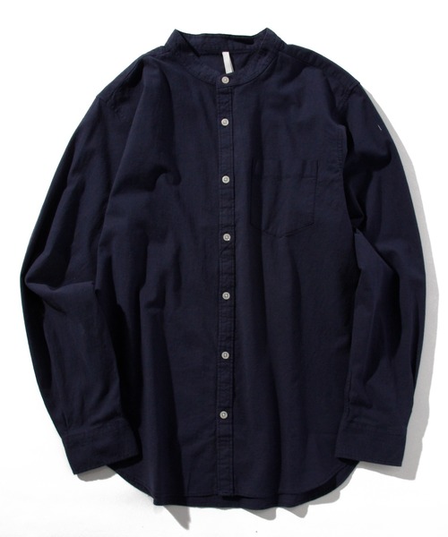 INASTUDIOS ZOO（イーナストゥディオスズー）の「「INASTUDIOS SELECT」綿麻ストレッチ バンドカラーシャツ（シャツ/ブラウス・メンズ・ホワイト/ネイビー/カーキ/モカ/ブラック・LARGE/MEDIUM/X-LARGE）」の5枚目の写真