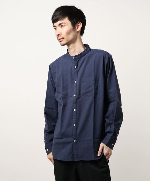 INASTUDIOS ZOO（イーナストゥディオスズー）の「「INASTUDIOS SELECT」綿麻ストレッチ バンドカラーシャツ（シャツ/ブラウス・メンズ・ホワイト/ネイビー/カーキ/モカ/ブラック・LARGE/MEDIUM/X-LARGE）」の10枚目の写真