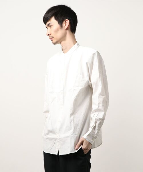 INASTUDIOS ZOO（イーナストゥディオスズー）の「「INASTUDIOS SELECT」綿麻ストレッチ バンドカラーシャツ（シャツ/ブラウス・メンズ・ホワイト/ネイビー/カーキ/モカ/ブラック・LARGE/MEDIUM/X-LARGE）」の11枚目の写真