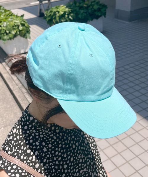 newhattan（ニューハッタン）の「【newhattan】 ニューハッタン コットン ツイル ローキャップ STONE WASHED TWILL CAP H1400（キャップ・メンズ・ホワイト/ブラック/ベージュ/オリーブ/コーラル/テラコッタ/オレンジ/レモンイエロー/アクア・FREE）」の6枚目の写真