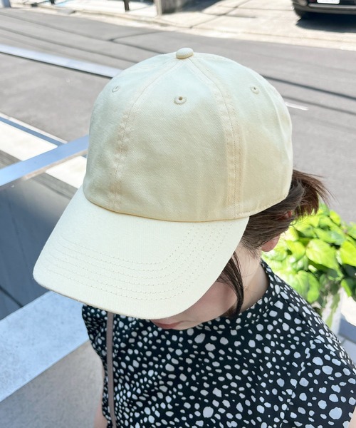 newhattan（ニューハッタン）の「【newhattan】 ニューハッタン コットン ツイル ローキャップ STONE WASHED TWILL CAP H1400（キャップ・メンズ・ホワイト/ブラック/ベージュ/オリーブ/コーラル/テラコッタ/オレンジ/レモンイエロー/アクア・FREE）」の7枚目の写真