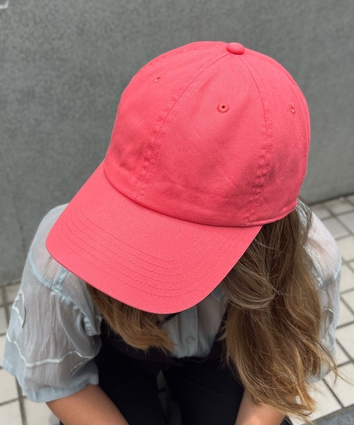 newhattan（ニューハッタン）の「【newhattan】 ニューハッタン コットン ツイル ローキャップ STONE WASHED TWILL CAP H1400（キャップ・メンズ・ホワイト/ブラック/ベージュ/オリーブ/コーラル/テラコッタ/オレンジ/レモンイエロー/アクア・FREE）」の9枚目の写真