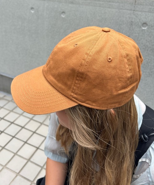 newhattan（ニューハッタン）の「【newhattan】 ニューハッタン コットン ツイル ローキャップ STONE WASHED TWILL CAP H1400（キャップ・メンズ・ホワイト/ブラック/ベージュ/オリーブ/コーラル/テラコッタ/オレンジ/レモンイエロー/アクア・FREE）」の3枚目の写真