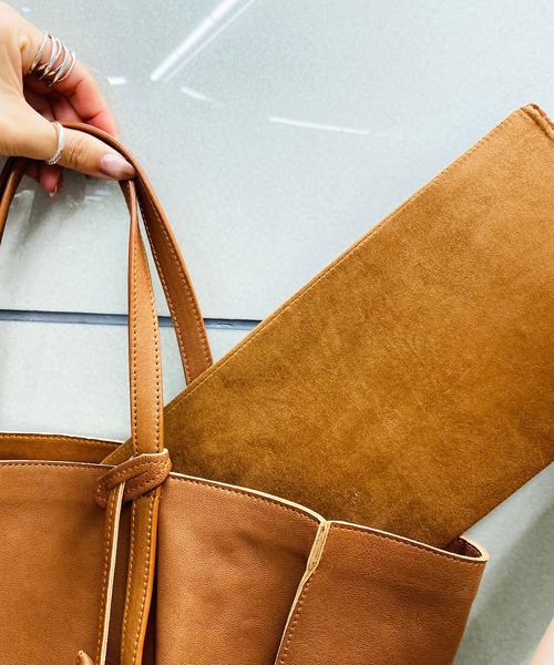 atneK（アトネック）の「【atneK】ロングベルトトート（トートバッグ・レディース・グレー/ブラウン・FREE）」の8枚目の写真