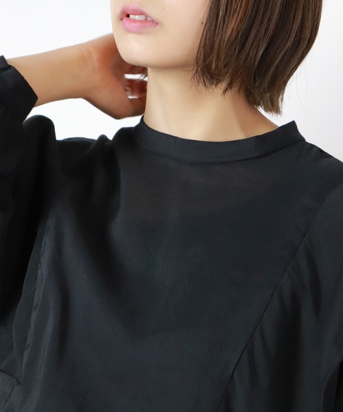 BKhome（ビーケーホーム）の「バンドカラードルマンブラウス（シャツ/ブラウス・レディース・ブラック/ライトグレー/グリーン・FREE）」の21枚目の写真