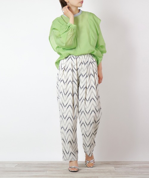 BKhome（ビーケーホーム）の「バンドカラードルマンブラウス（シャツ/ブラウス・レディース・ブラック/ライトグレー/グリーン・FREE）」の6枚目の写真