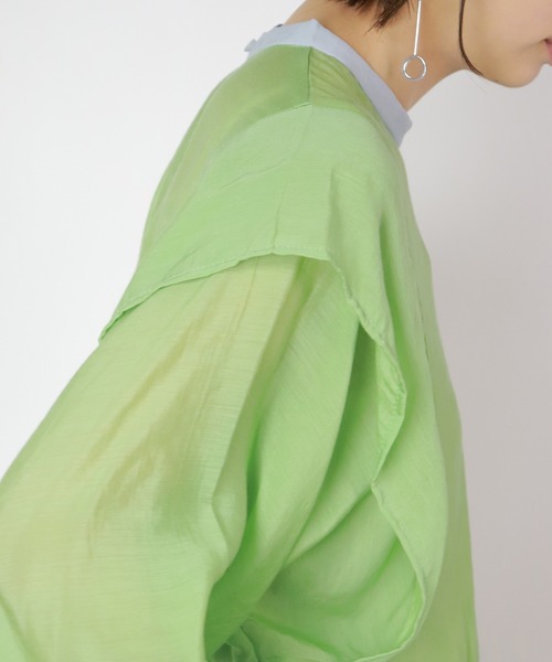 BKhome（ビーケーホーム）の「バンドカラードルマンブラウス（シャツ/ブラウス・レディース・ブラック/ライトグレー/グリーン・FREE）」の20枚目の写真