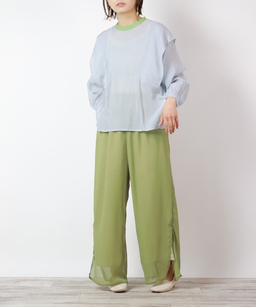 BKhome（ビーケーホーム）の「バンドカラードルマンブラウス（シャツ/ブラウス・レディース・ブラック/ライトグレー/グリーン・FREE）」の16枚目の写真