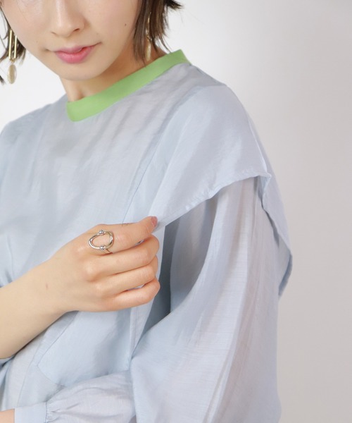 BKhome（ビーケーホーム）の「バンドカラードルマンブラウス（シャツ/ブラウス・レディース・ブラック/ライトグレー/グリーン・FREE）」の22枚目の写真