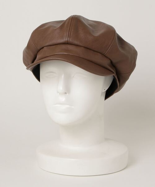 Sense of Grace(センスオブグレース)の「SYNTHETIC LEATHER CASQUETTE(キャスケット・メンズ・ブラック/ダークブラウン/ブラウン/ブラック系/ダークブラウン系/ベージュ・FREE)」の3枚目の写真