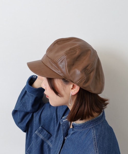 Sense of Grace(センスオブグレース)の「SYNTHETIC LEATHER CASQUETTE(キャスケット・メンズ・ブラック/ダークブラウン/ブラウン/ブラック系/ダークブラウン系/ベージュ・FREE)」の18枚目の写真