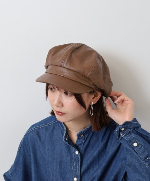 Sense of Grace(センスオブグレース)の「SYNTHETIC LEATHER CASQUETTE(キャスケット・メンズ・ブラック/ダークブラウン/ブラウン/ブラック系/ダークブラウン系/ベージュ・FREE)」の20枚目の写真