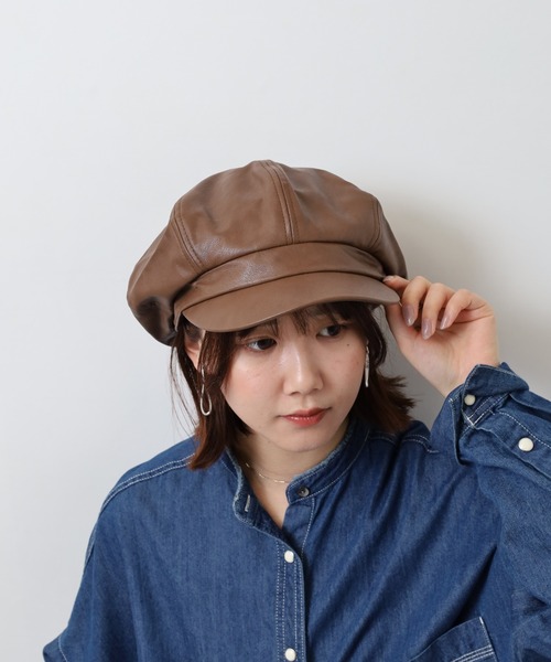 Sense of Grace(センスオブグレース)の「SYNTHETIC LEATHER CASQUETTE(キャスケット・メンズ・ブラック/ダークブラウン/ブラウン/ブラック系/ダークブラウン系/ベージュ・FREE)」の21枚目の写真
