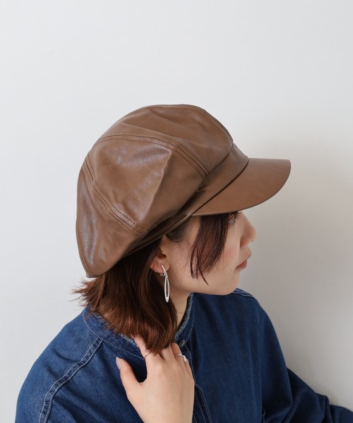 Sense of Grace(センスオブグレース)の「SYNTHETIC LEATHER CASQUETTE(キャスケット・メンズ・ブラック/ダークブラウン/ブラウン/ブラック系/ダークブラウン系/ベージュ・FREE)」の22枚目の写真