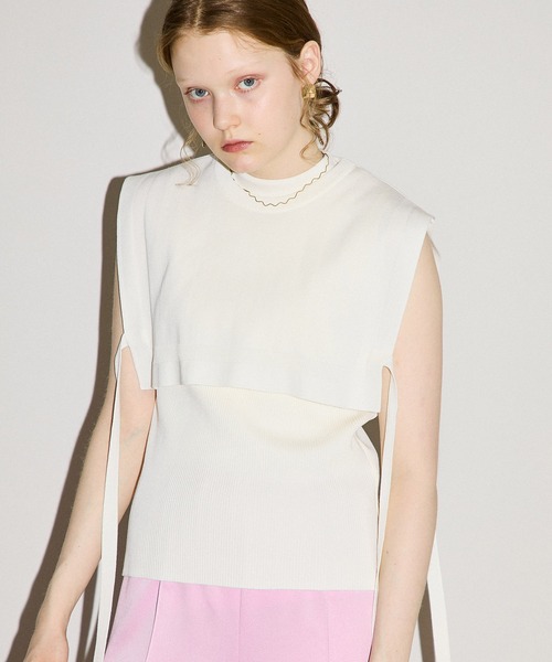 PUBLIC TOKYO（パブリックトウキョウ）の「セーラーカラーニットトップス（ニット/セーター・レディース・ブラック/イエロー/ブルー/アイボリー・FREE）」の2枚目の写真