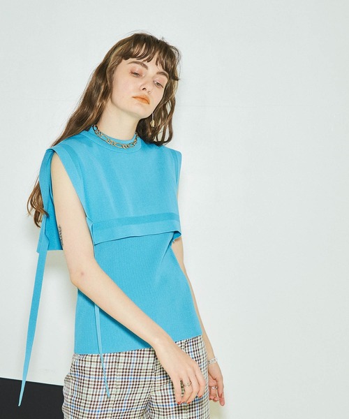 PUBLIC TOKYO（パブリックトウキョウ）の「セーラーカラーニットトップス（ニット/セーター・レディース・ブラック/イエロー/ブルー/アイボリー・FREE）」の9枚目の写真