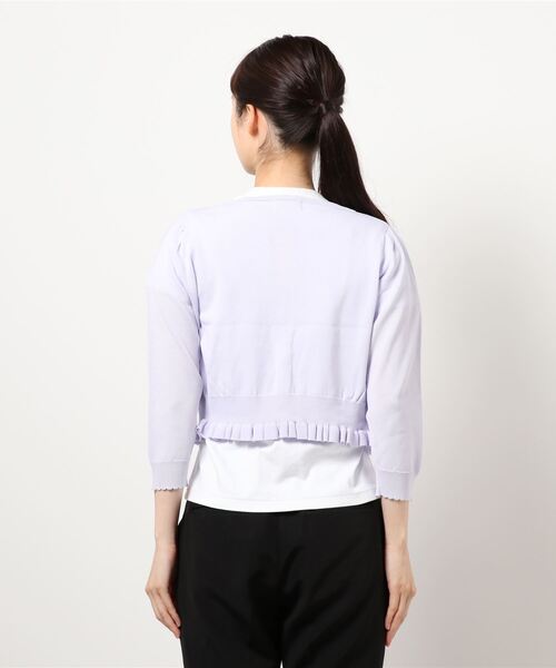 LODISPOTTO（ロディスポット）の「フルールボタンフリルカーディガン（カーディガン/ボレロ・レディース・ベージュ/ネイビー/ピンク/アイボリー/ラベンダー・MEDIUM）」の6枚目の写真