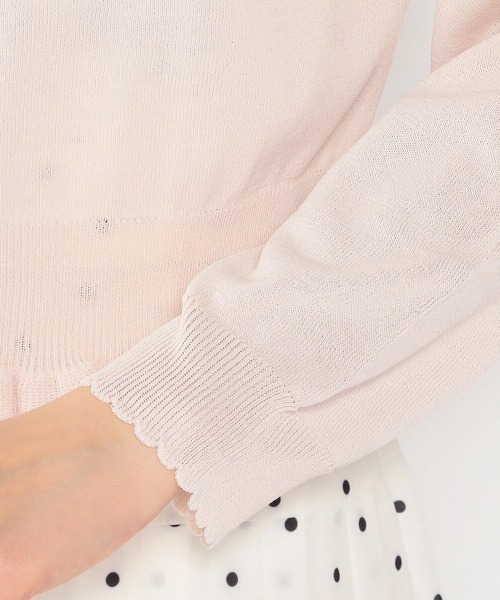 LODISPOTTO（ロディスポット）の「フルールボタンフリルカーディガン（カーディガン/ボレロ・レディース・ベージュ/ネイビー/ピンク/アイボリー/ラベンダー・MEDIUM）」の12枚目の写真