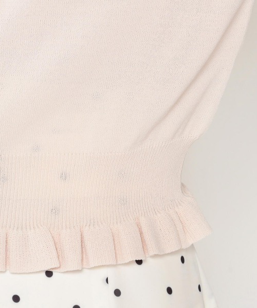 LODISPOTTO（ロディスポット）の「フルールボタンフリルカーディガン（カーディガン/ボレロ・レディース・ベージュ/ネイビー/ピンク/アイボリー/ラベンダー・MEDIUM）」の13枚目の写真