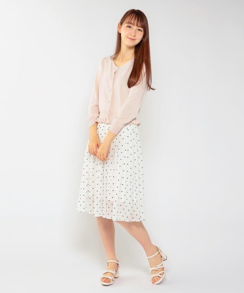 LODISPOTTO（ロディスポット）の「フルールボタンフリルカーディガン（カーディガン/ボレロ・レディース・ベージュ/ネイビー/ピンク/アイボリー/ラベンダー・MEDIUM）」の14枚目の写真