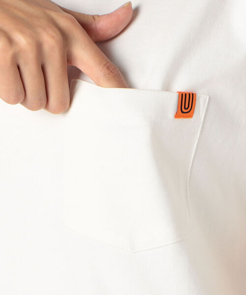 UNIVERSAL CHEMISTRY(ユニバーサルケミストリー)の「【UNIVERSAL OVERALL/ユニバーサルオーバーオール】NARROW CREW POCKET TEE #U2112206(Tシャツ/カットソー・レディース・ホワイト/ブラック/ベージュ/オリーブ・MEDIUM)」の11枚目の写真