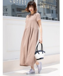 ナチュラルガーゼロングワンピース