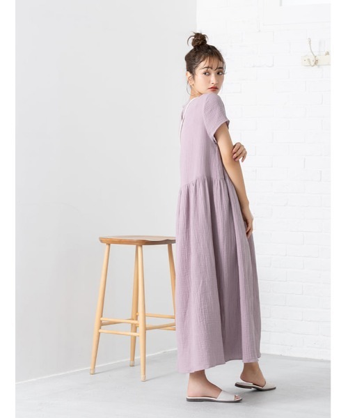 fifth（フィフス）の「ナチュラルガーゼロングワンピース（ワンピース・レディース・ラベンダー/ブラック/モカ・MEDIUM）」の5枚目の写真
