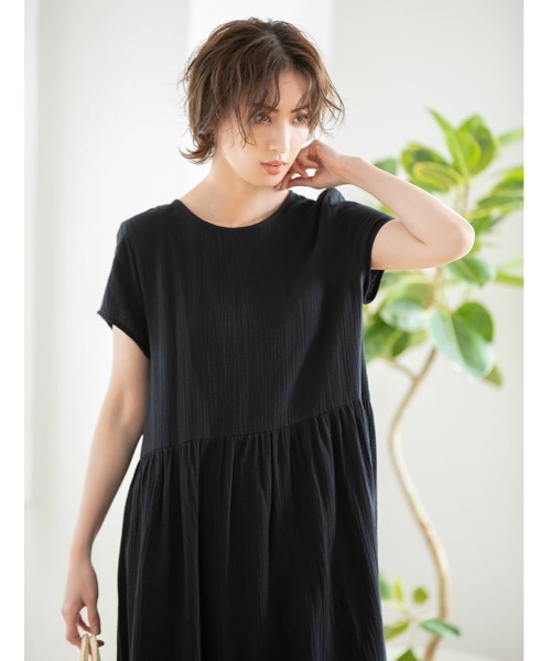 fifth（フィフス）の「ナチュラルガーゼロングワンピース（ワンピース・レディース・ラベンダー/ブラック/モカ・MEDIUM）」の7枚目の写真