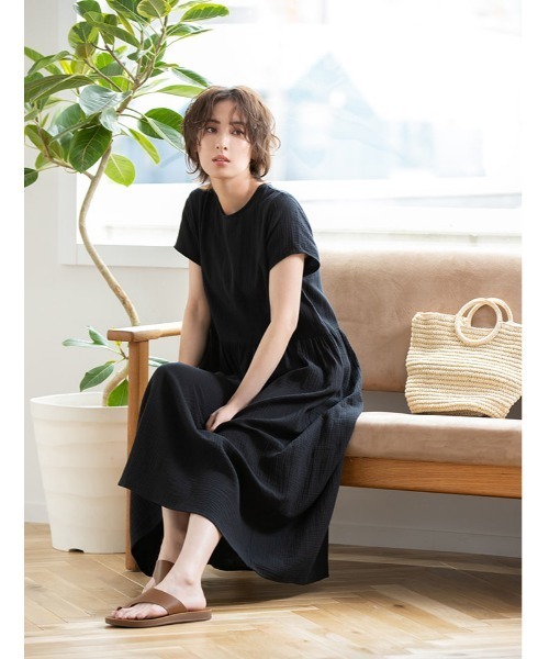 fifth（フィフス）の「ナチュラルガーゼロングワンピース（ワンピース・レディース・ラベンダー/ブラック/モカ・MEDIUM）」の10枚目の写真