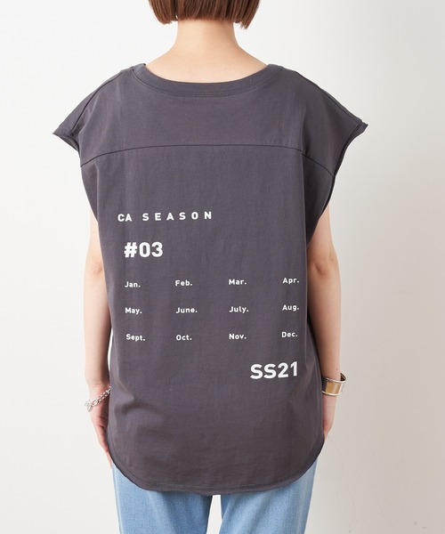 CIAOPANIC TYPY（チャオパニックティピー）の「切替ノースリーブビッグロゴTEE（Tシャツ/カットソー・レディース・ベージュ/チャコールグレー/アイボリー・ONE SIZE）」の17枚目の写真