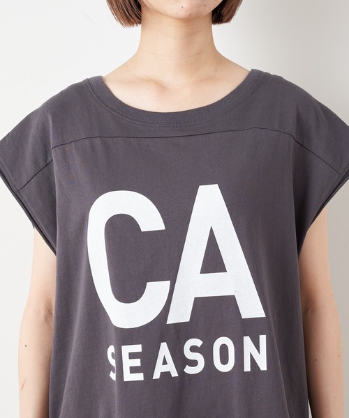 CIAOPANIC TYPY（チャオパニックティピー）の「切替ノースリーブビッグロゴTEE（Tシャツ/カットソー・レディース・ベージュ/チャコールグレー/アイボリー・ONE SIZE）」の18枚目の写真