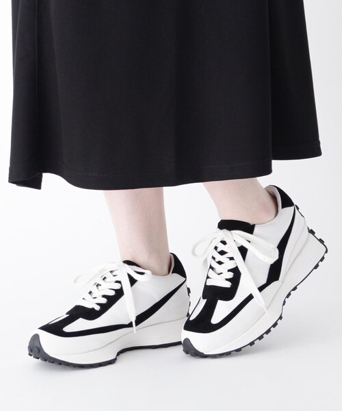 ESPERANZA（エスペランサ）の「◆【残りわずか】マテリアルコンビスニーカー（スニーカー・レディース・ブラック系/アイボリー系・LL/S/M/L）」の8枚目の写真